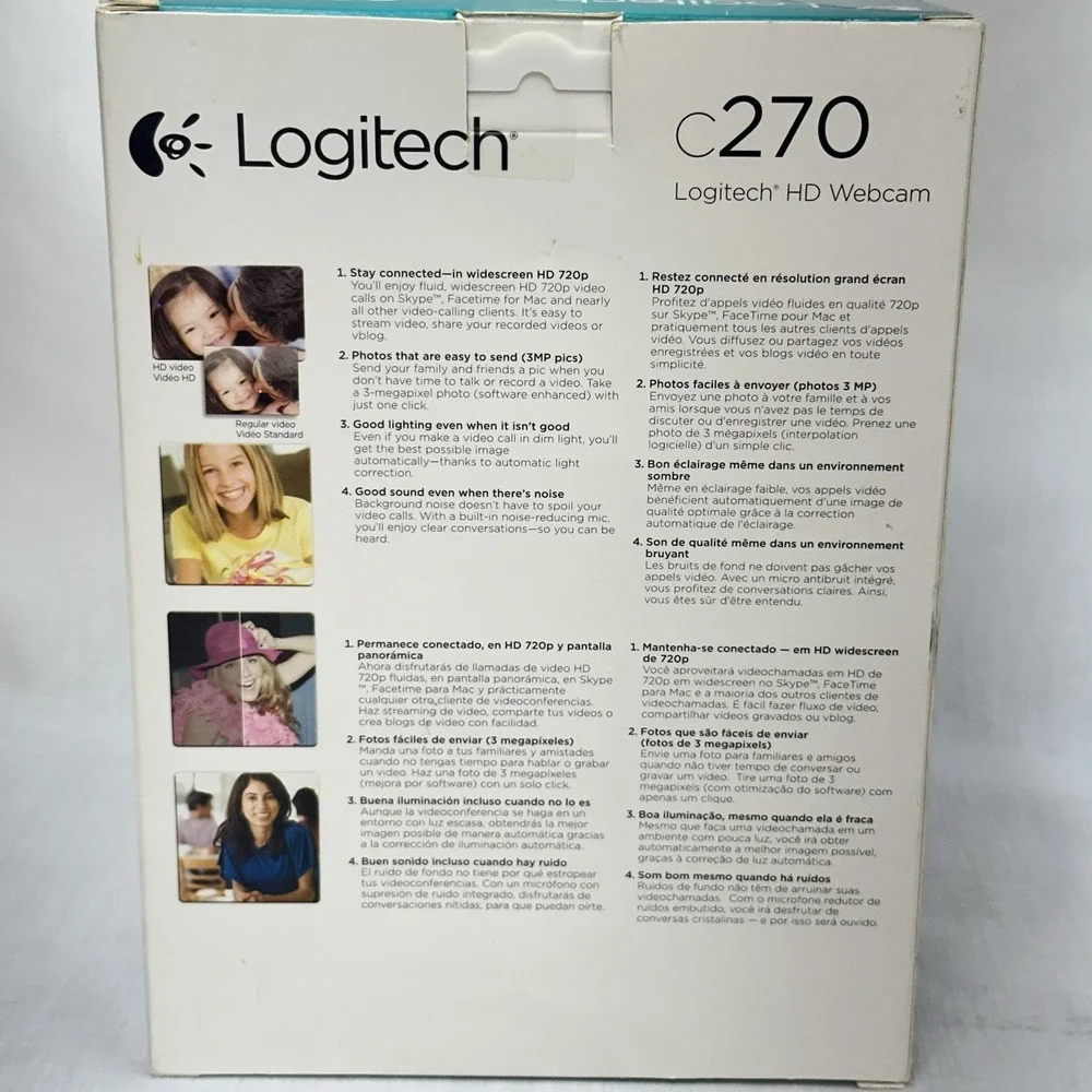 Logitech C270 USB 720p Webcam HD New In The Box / Fast Shipping